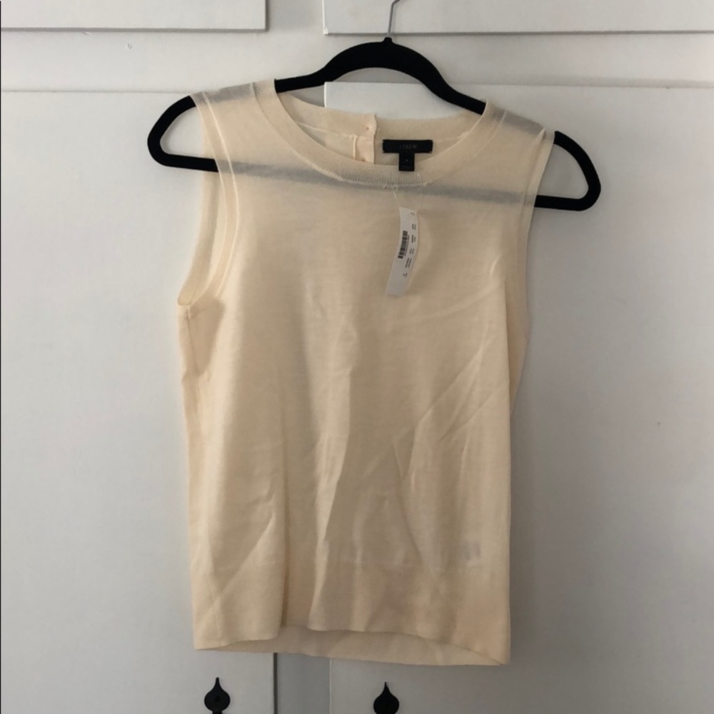 J.crew ivory wool shell and gold buttons